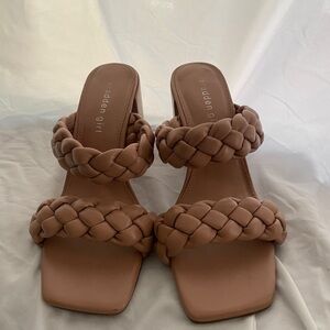 Nude strappy comfy madden heels